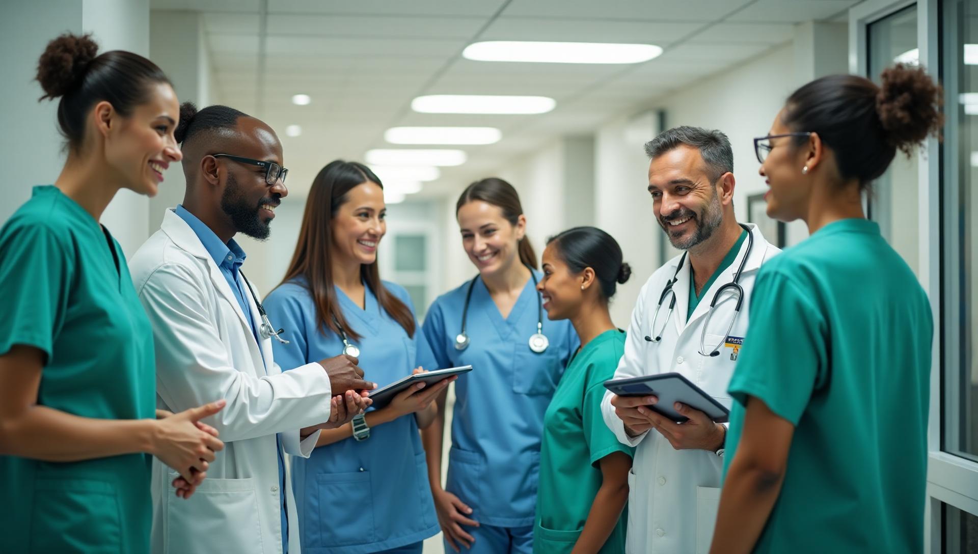 Healthcare professionals collaborating